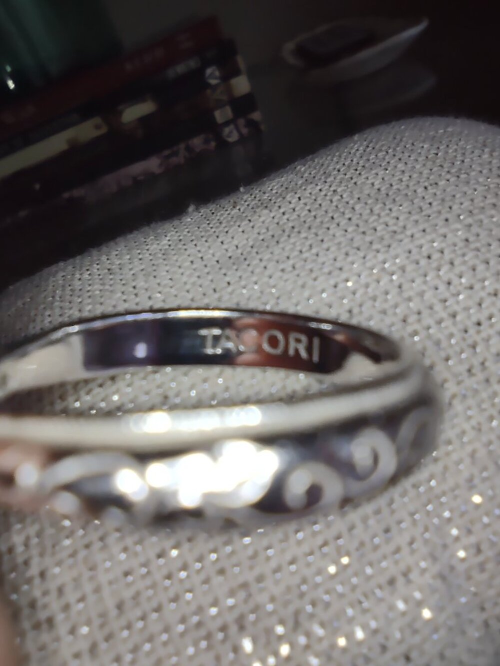 Tacori 3 cz stone ring Sterling silver size 7 - Picture 2 of 7